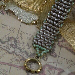 Chevron Hand Beaded Bracelet
